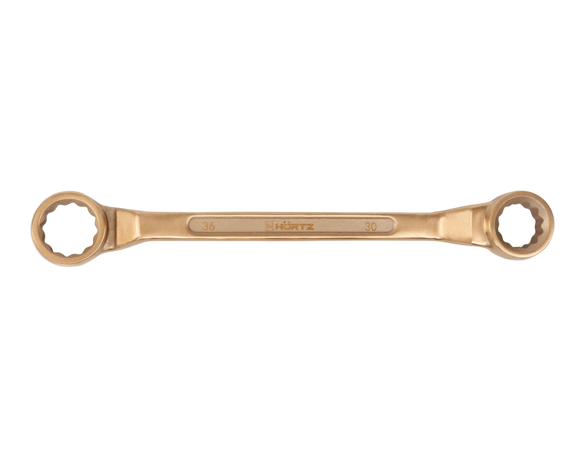 Ключ гаечный накидной двусторонний коленчатый 30х36 искробезопасный сплав BeCu 151-3036, HORTZ