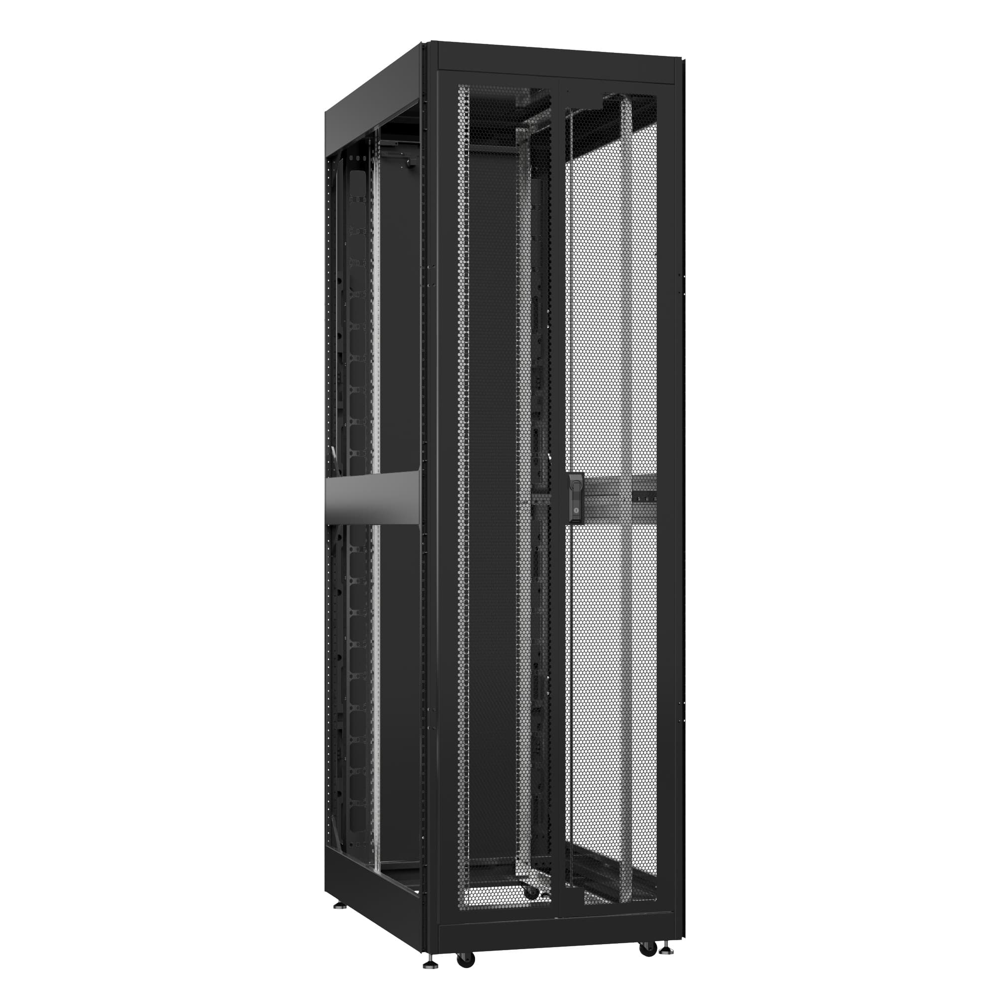 Шкаф серверный 42U 800х1200 передняя дверь: двустворчатая перфорированная IP20. задняя дверь: одностворчатая перфорированная IP20. боковые панели: без. цвет: черный RAL9005