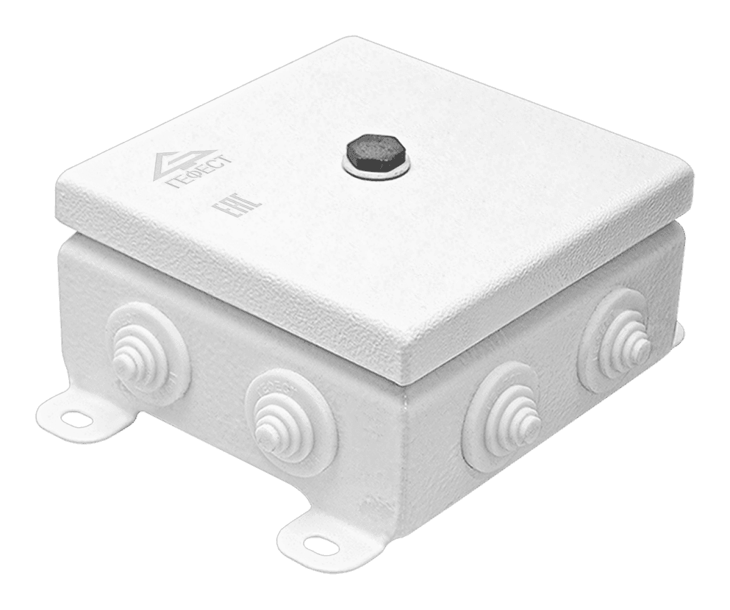 Коробка монтажная огнестойкая КМ-О (12к*6,0)-IP55-1212, корпус из оцинкованной стали, количество вводов 8