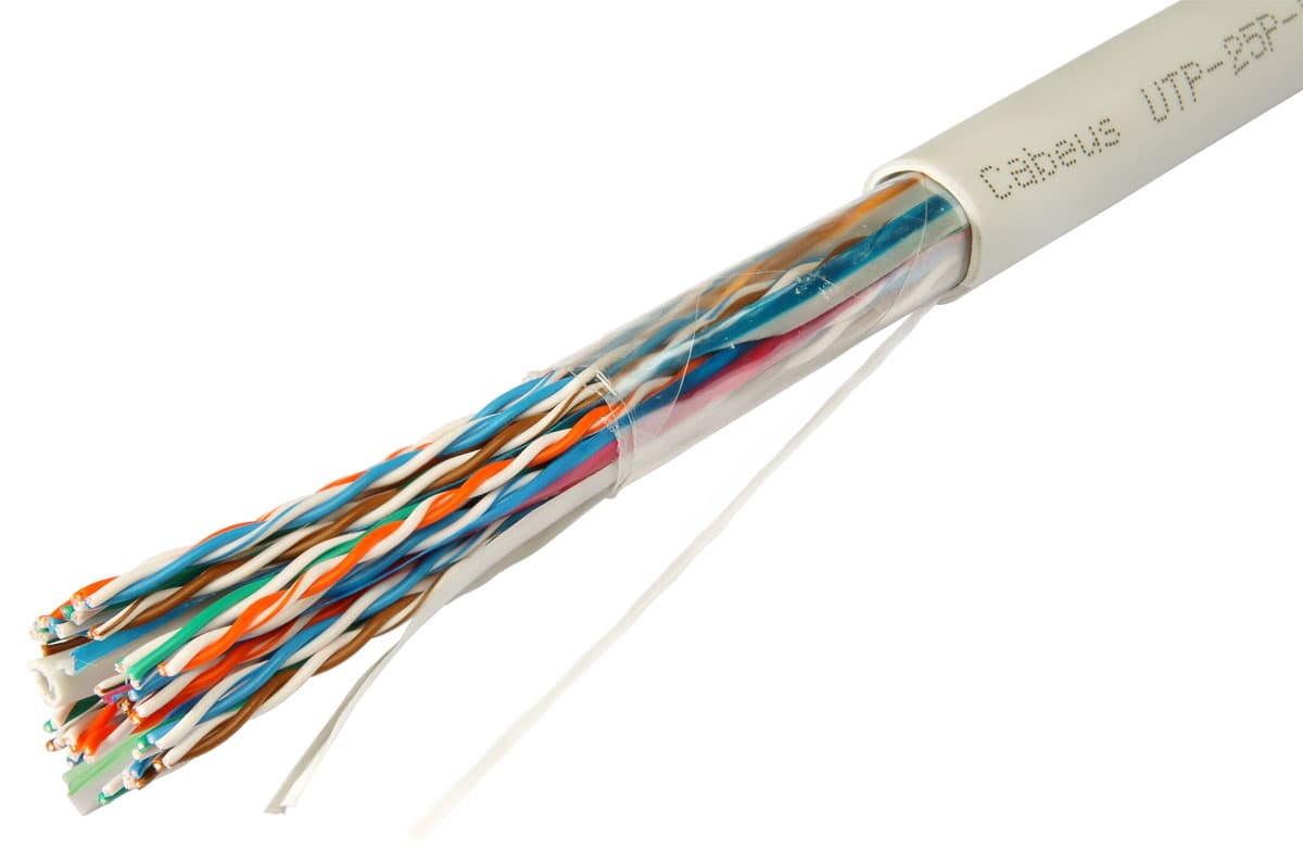 Витая пара U/UTP Cat 5 25 пар 24 AWG solid PVC нг(А)-LS