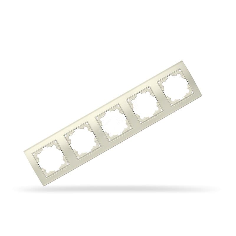 Рамка 5 постов Бриллиант горизонтальная слоновая кость (ivory)