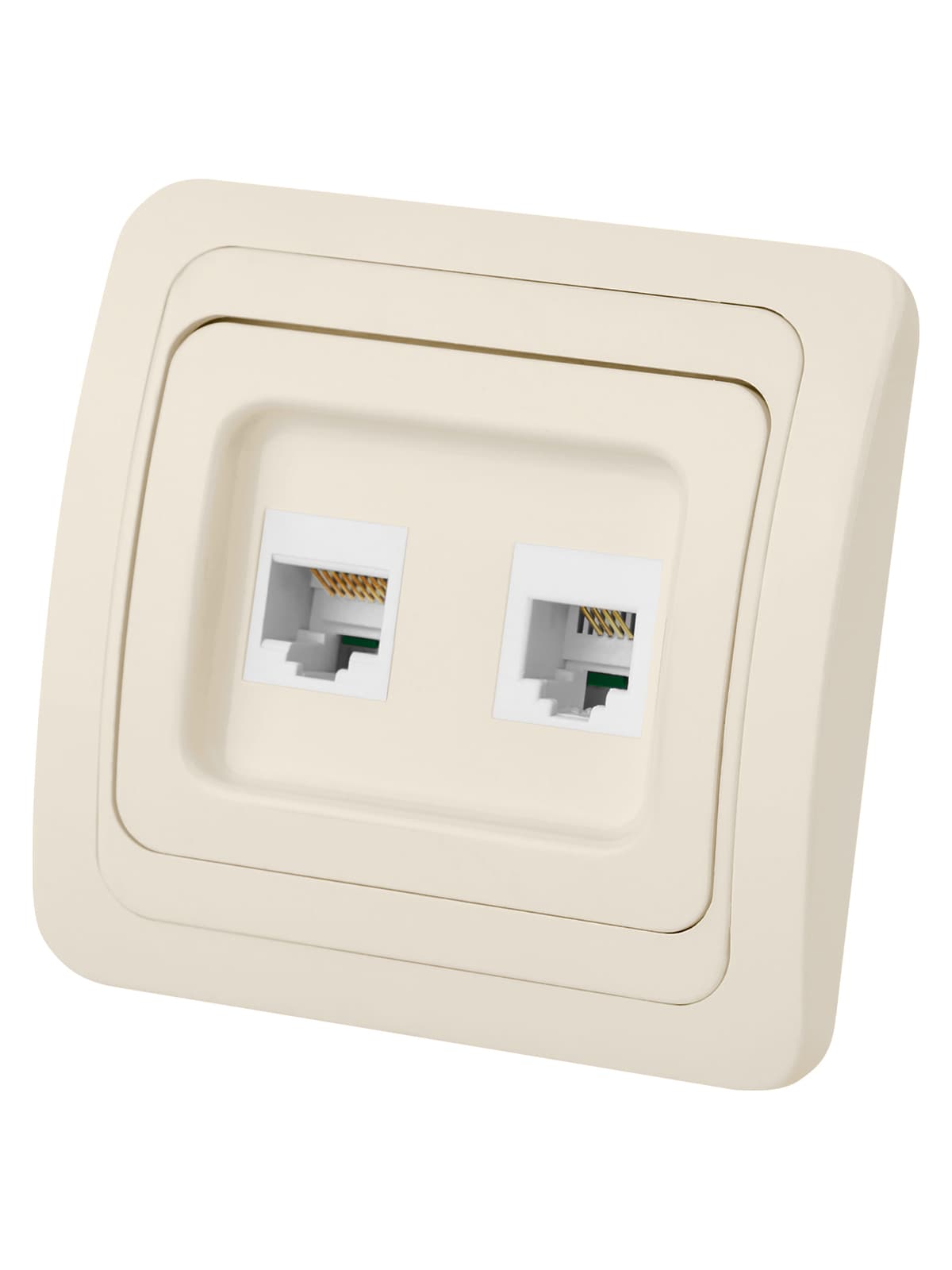 Розетка компьютерная RJ-45 + TФ (RJ-11) сл. кость Валдай TDM
