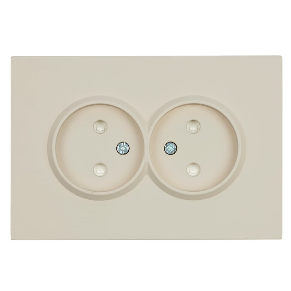 Розетка 2-местная с защитной шторкой б/з 250В 16А кашемир soft touch серия Эмили STEKKER