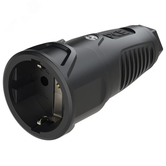 Розетка каб 16A/250V/2P+E/IP20 корпус черный, маркер черный