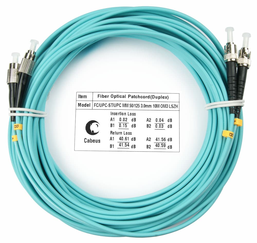 Патч-корд оптический duplex 10м FC-ST 50/125MM OM3 LSZH
