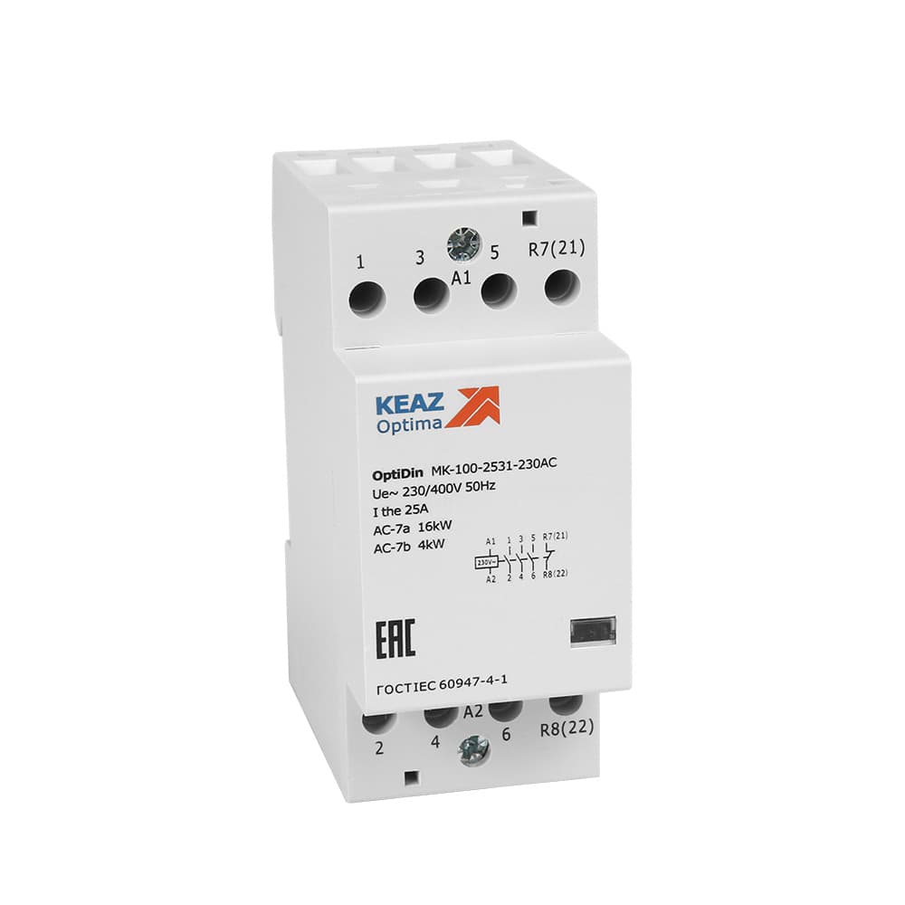 Контактор 48В AC 2НО 2НЗ 25А OptiDin MK-100-2522-48AC