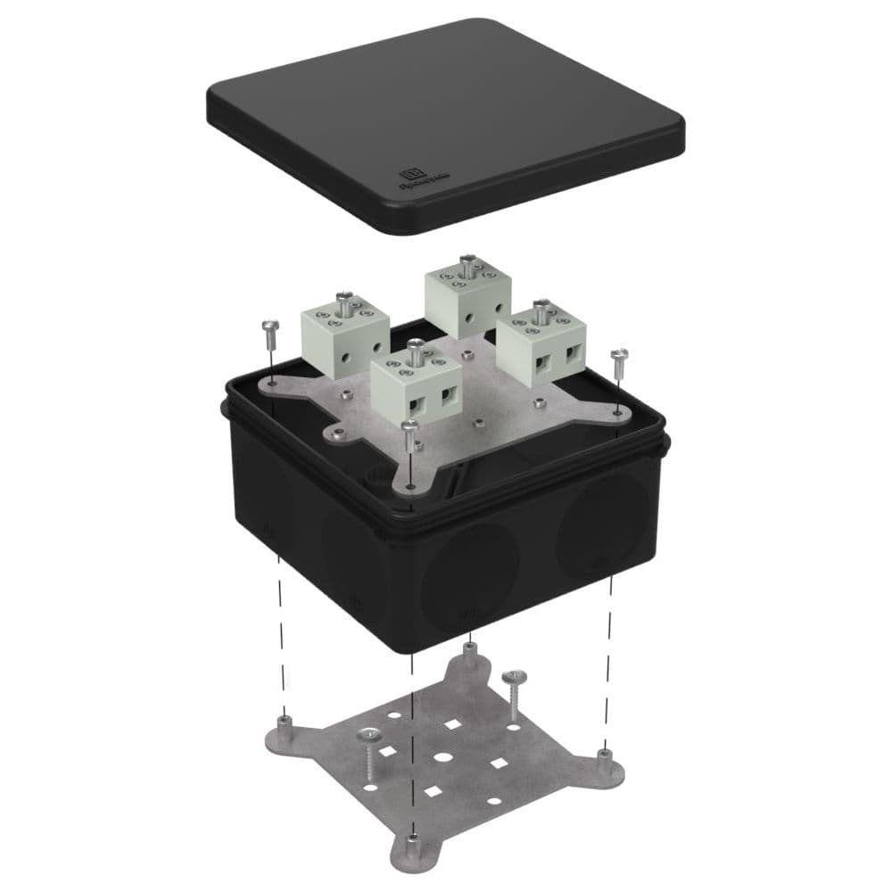 Коробка огнестойкая для о/п двухкомпонентная 60-0300-FR6.0-8 Е15-Е120 RAL9005 100х100х50 (14 шт/кор)