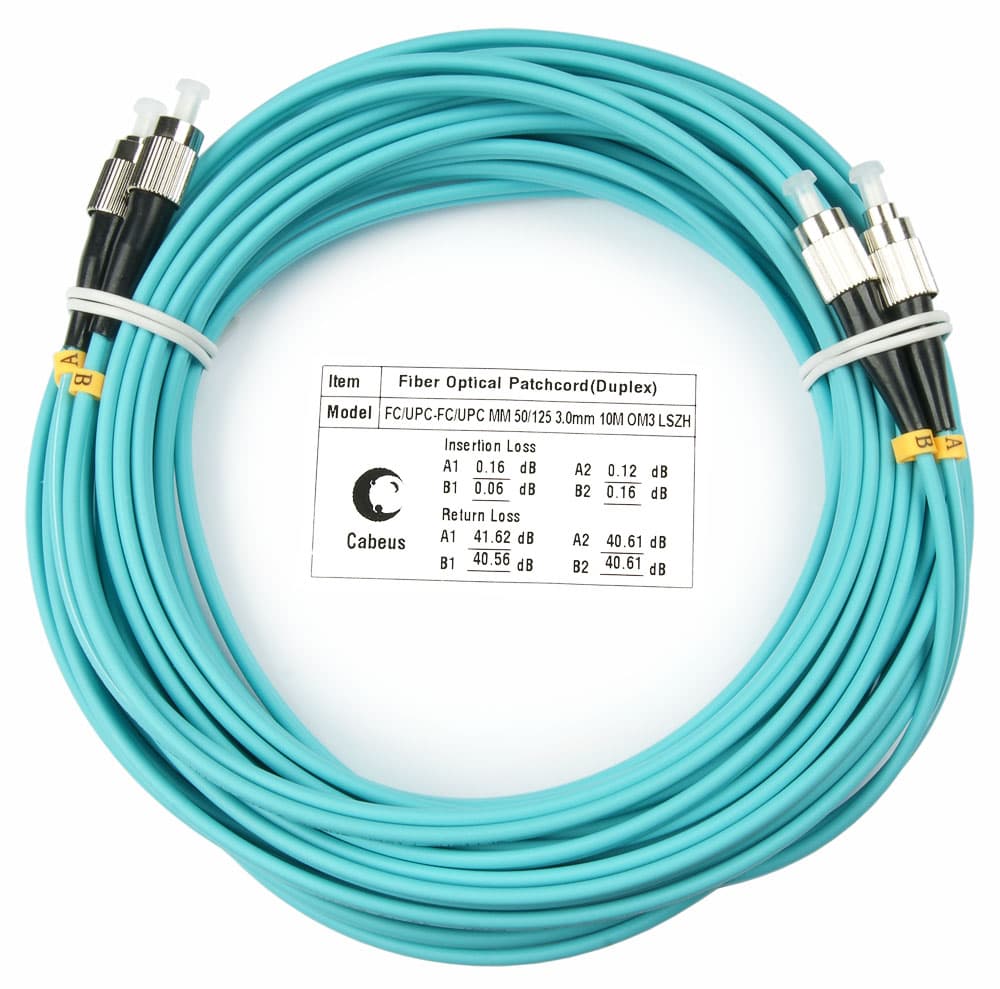 Патч-корд оптический duplex 25м FC-FC 50/125MM OM3 LSZH