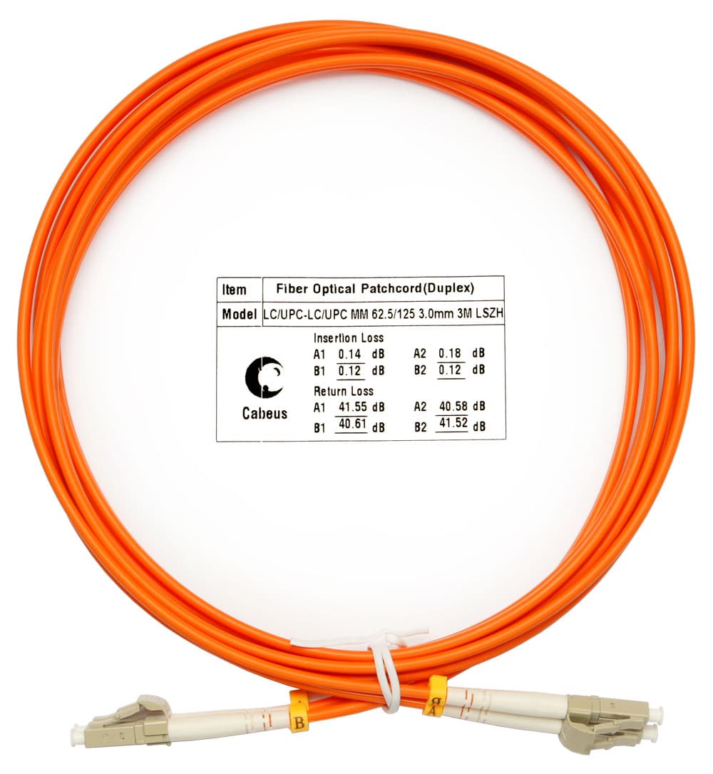 Патч-корд оптический duplex 3м LC-LC 62,5/125MM LSZH