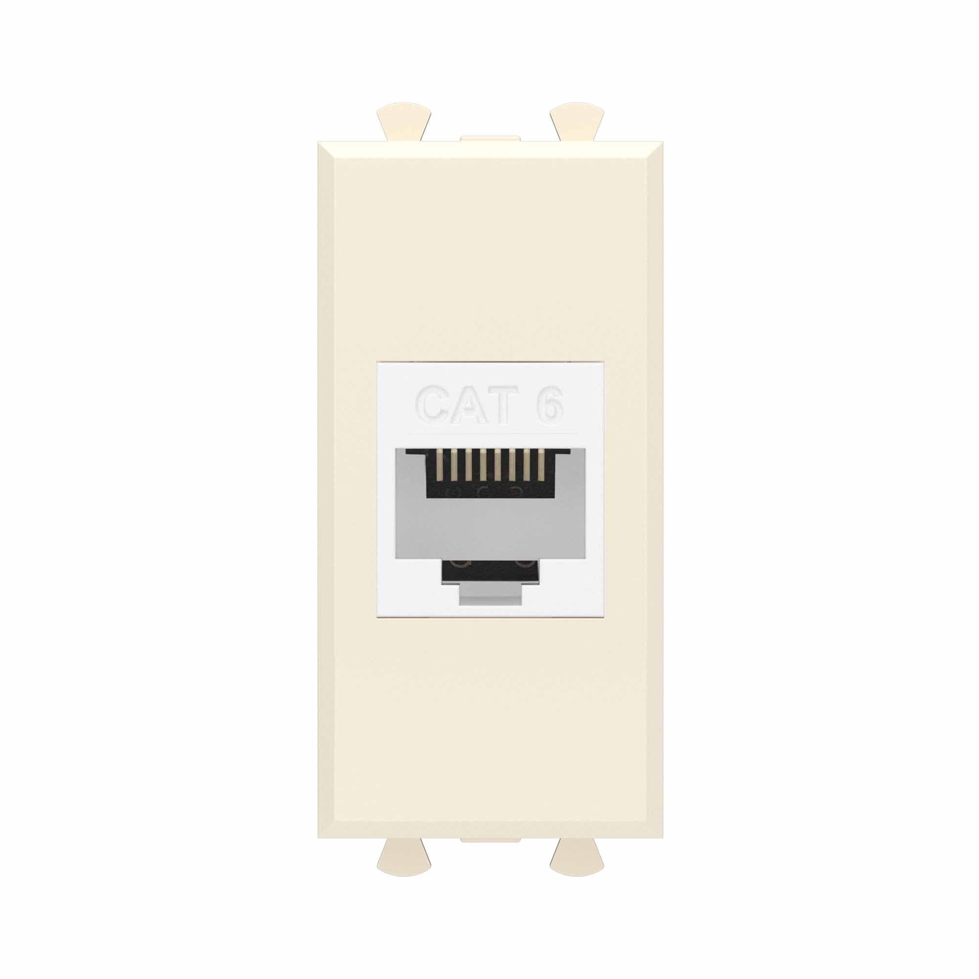 Avanti Компьютерная розетка RJ-45 без шторки модульная, кат.6, Ванильная дымка, 1 модуль