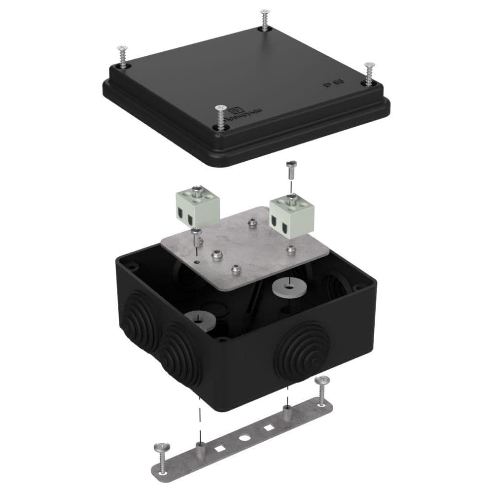 Коробка огнестойкая для о/п 40-0300-FR1.5-4 Е15-Е120 RAL9005 100х100х50 (14 шт/кор)