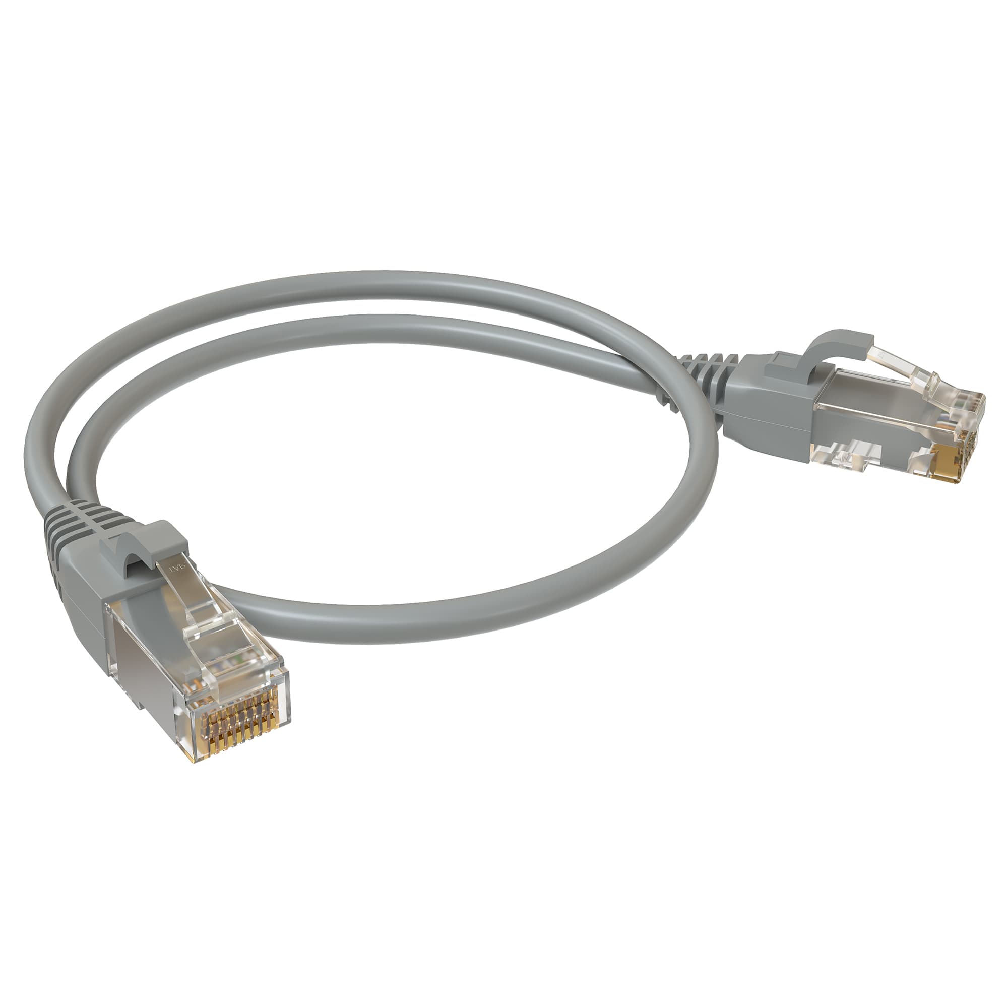 Патч-корд U/UTP, категория 5е, 2xRJ45, неэкранированный, серый, LSZH, 0.5м