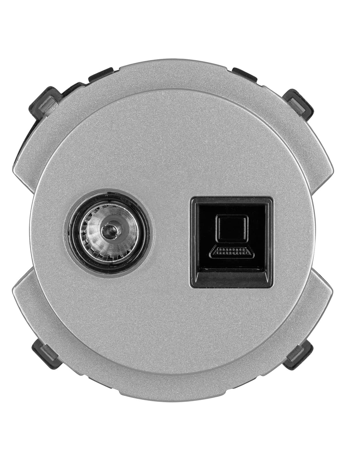 Розетка компьютерная RJ45 + TV розетка оконечная платина Байкал TDM