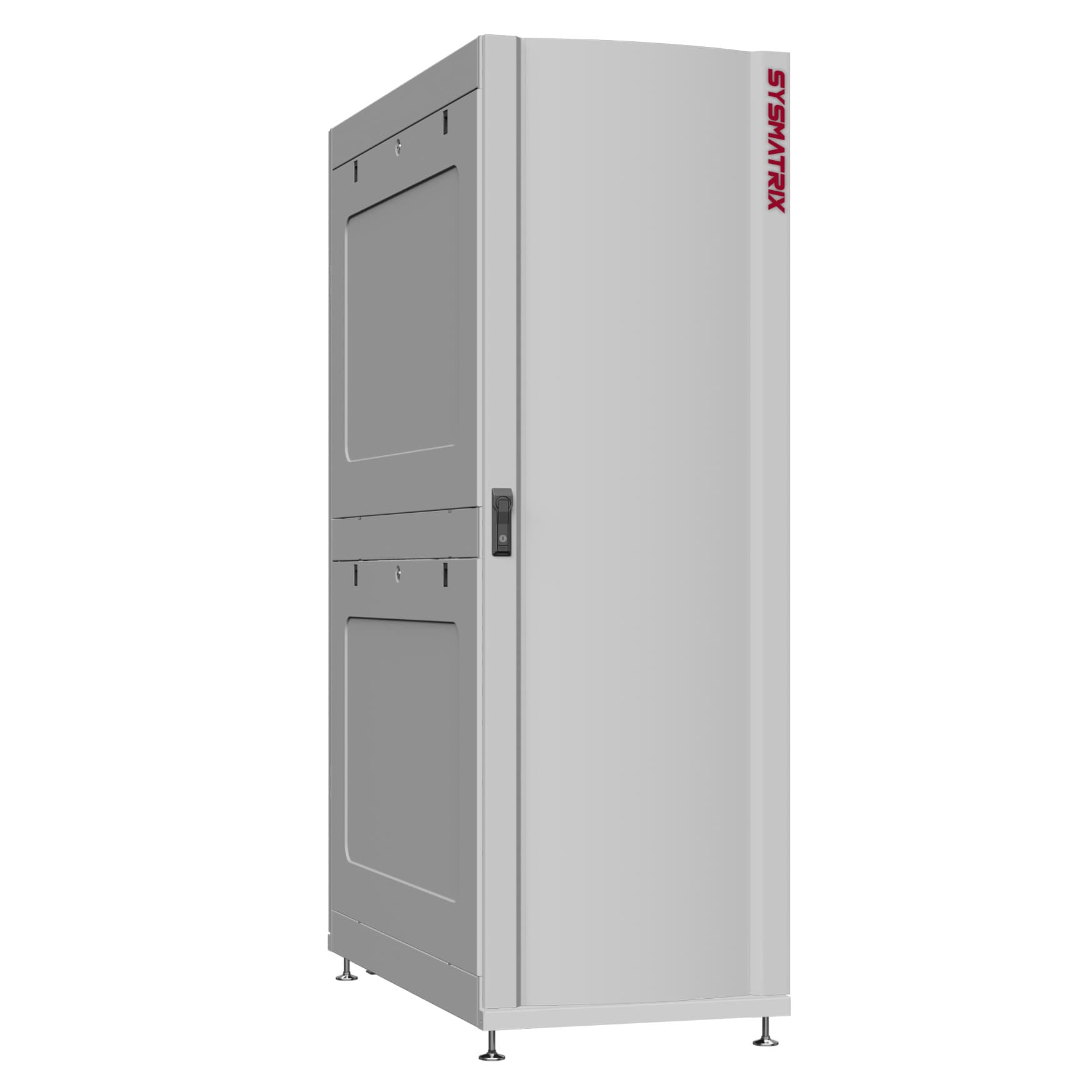 Шкаф серверный 48U 600х1200 передняя дверь: одностворчатая глухой металл IP51. задняя дверь: двустворчатая перфорированная IP20. боковые панели: глухой металл. цвет: серый RAL7035