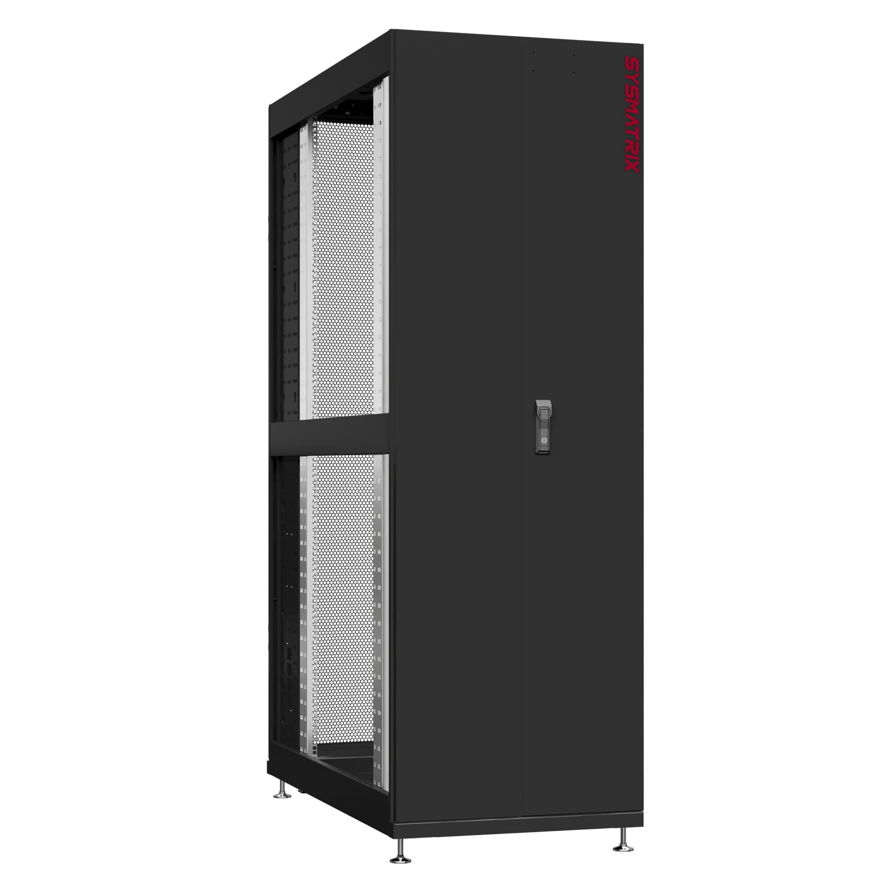 Шкаф серверный 45U 800х1200 передняя дверь: двустворчатая глухой металл IP51. задняя дверь: одностворчатая перфорированная IP20. боковые панели: без. цвет: черный RAL9005