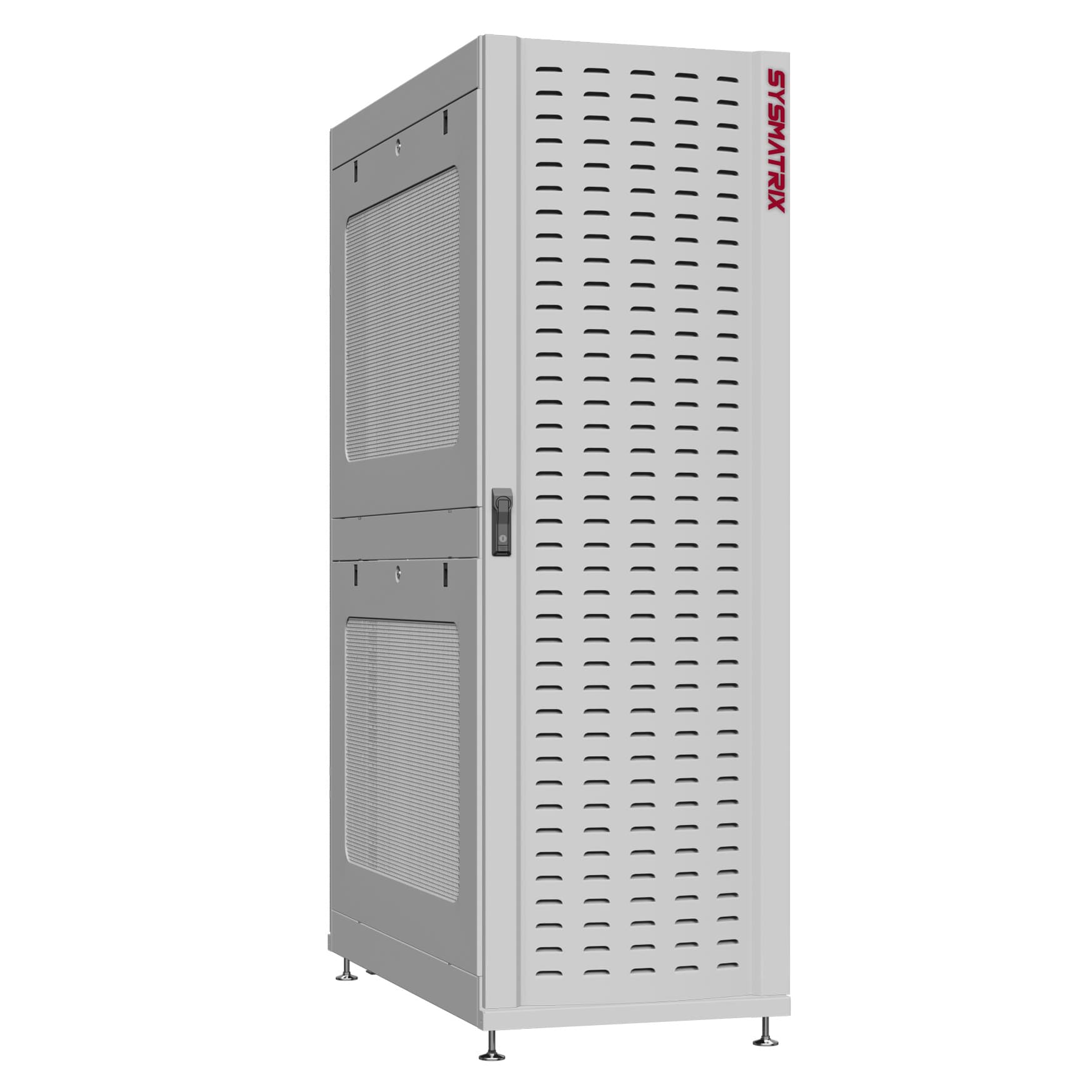 Шкаф серверный 45U 800х1200 передняя дверь: протект IP41. задняя дверь: одностворчатая глухой металл IP51. боковые панели: перфорированные. цвет: серый RAL7035