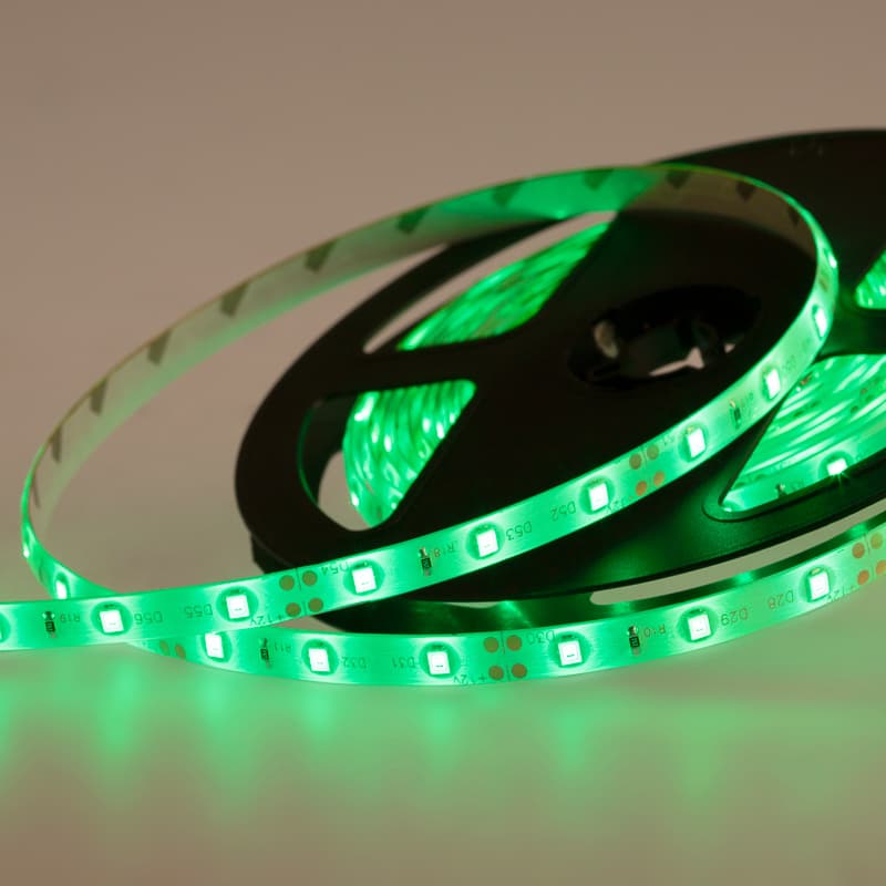 Лента LED силикон, 8 мм, IP65, SMD 2835, 60 LED/m, 12 V, цвет свечения зеленый