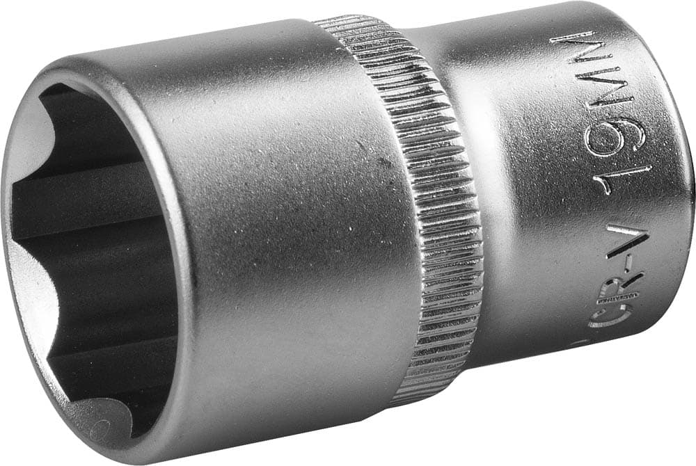 Торцовая головка ''Мастер'' (1/2''), Cr-V, SUPER LOCK, хроматированное покрытие, 19 мм