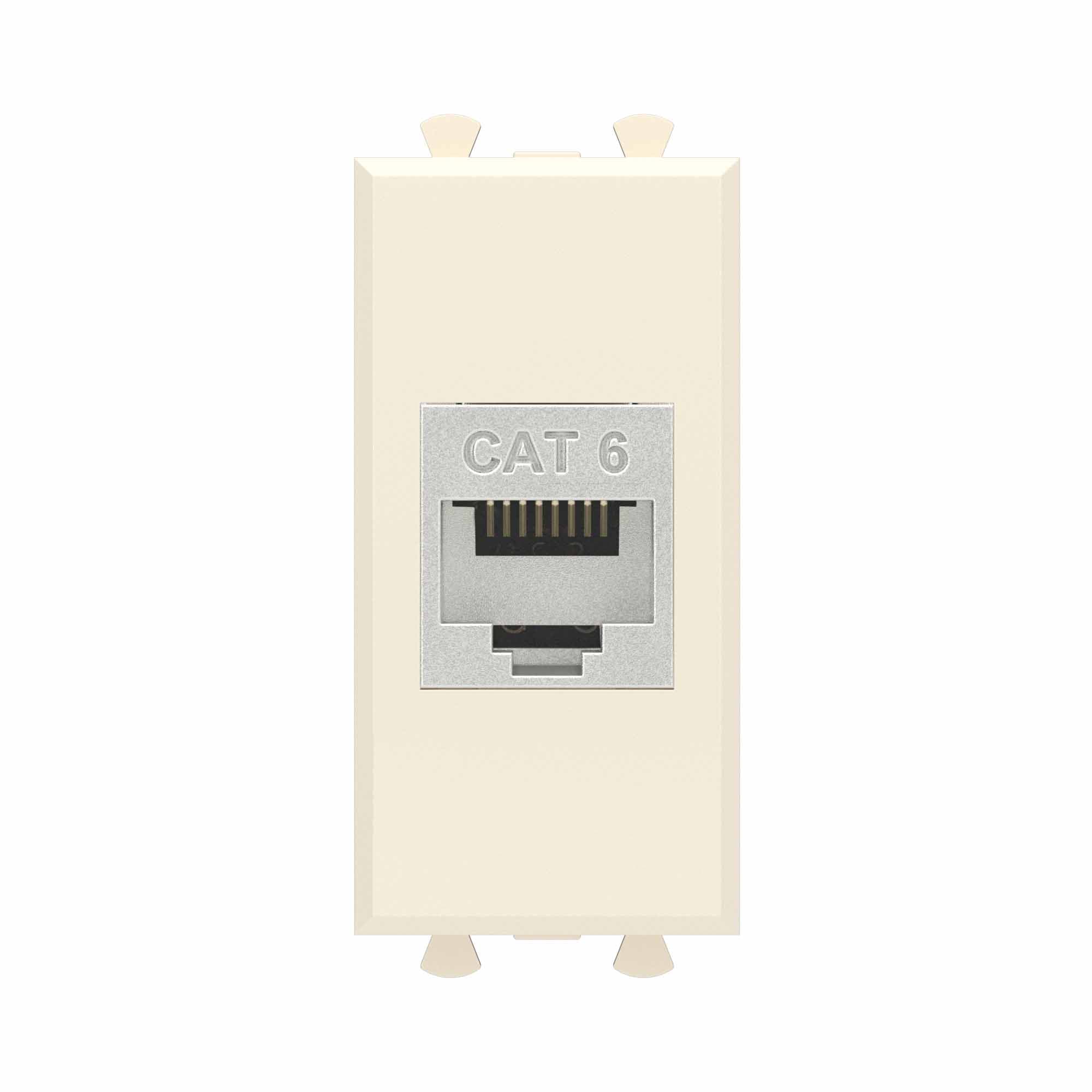 Avanti Компьютерная розетка RJ-45 без шторки модульная, кат.6 экранированная, Ванильная дымка, 1 модуль