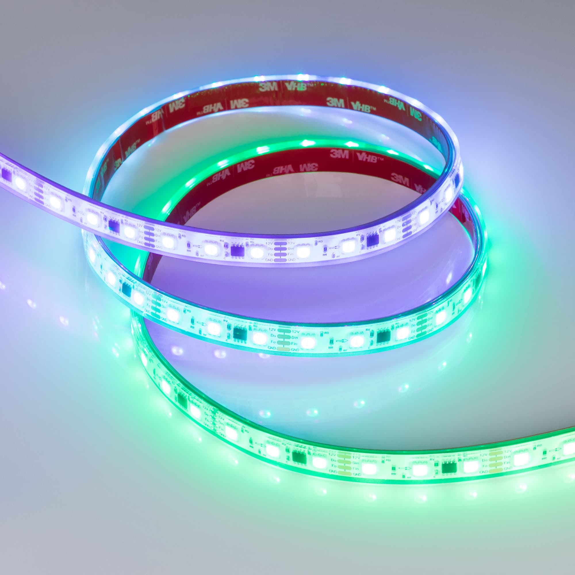 Лента светодиодная 12 Вт/м 12В IP67 RGB 60LED/м SPI-B60-10-12mm SMD 5060 5 м