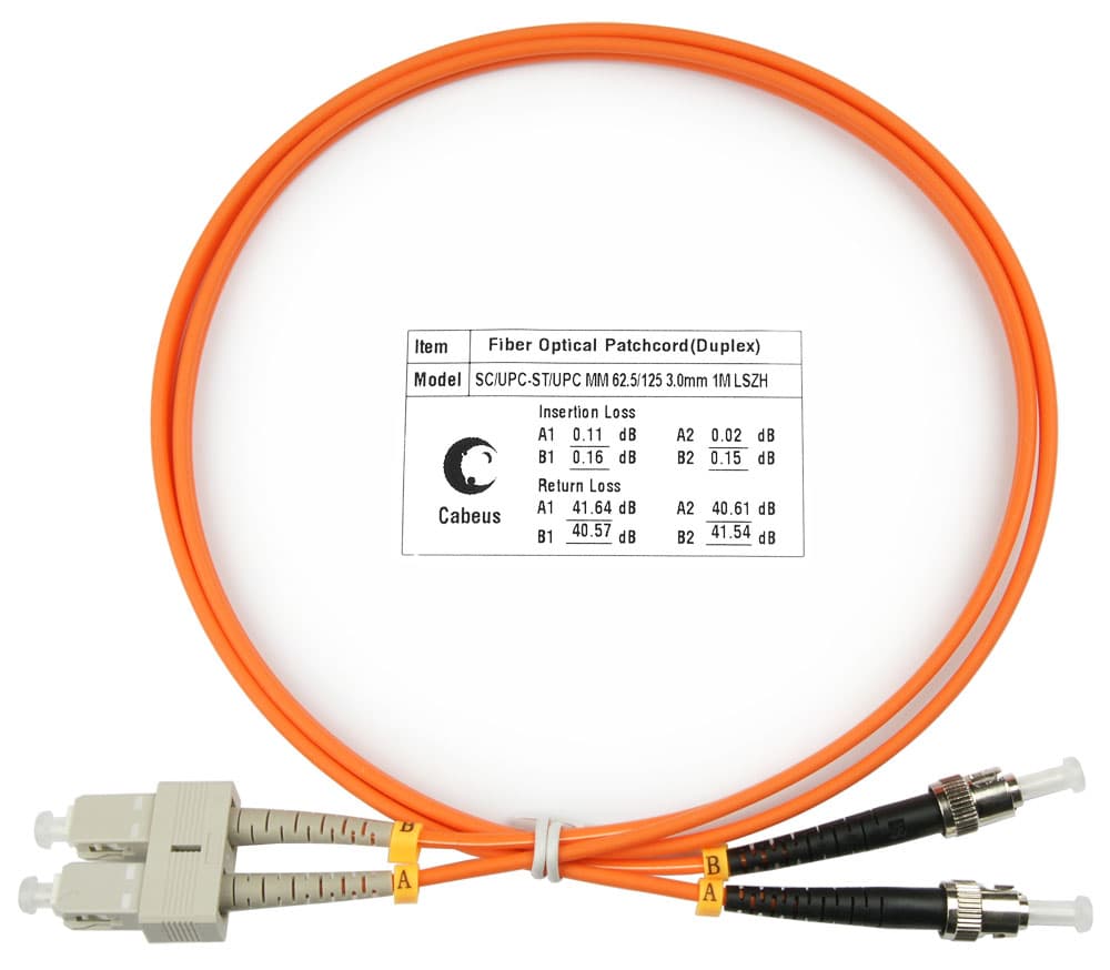 Патч-корд оптический duplex 1м SC-ST 62,5/125MM LSZH