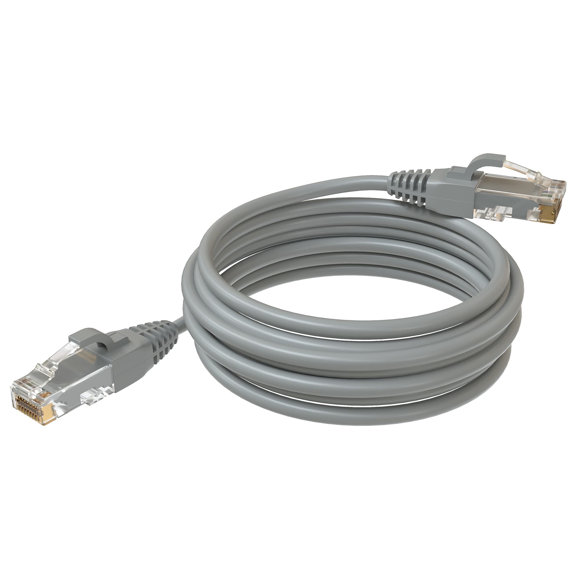 Патч-корд U/UTP, категория 5е, 2xRJ45, неэкранированный, серый, LSZH, 5м