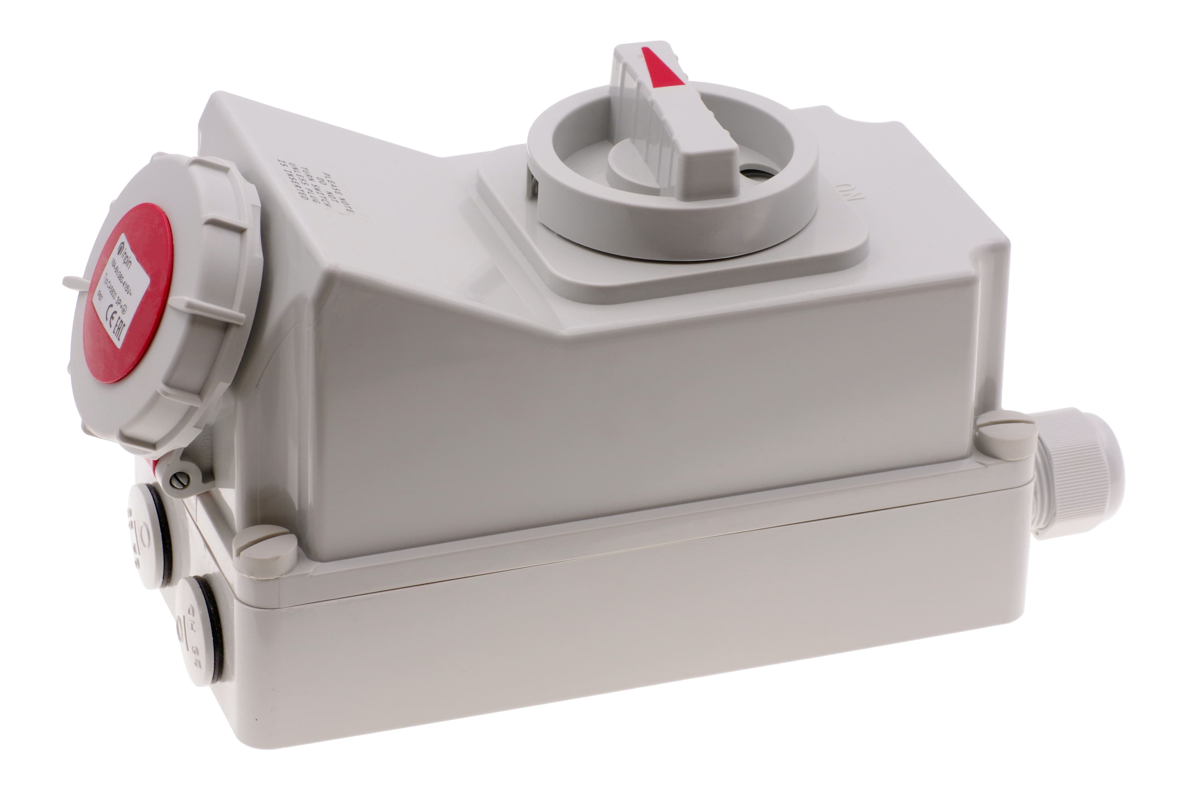 Розетка настенная с выключателем и механической блокировкой 16A/400V/3P+E/IP67