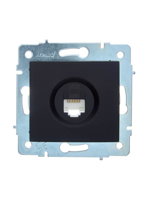 ASTI Розетка компьютерная Cat 6, механизм, черный бархат Lezard 7081-4288-140