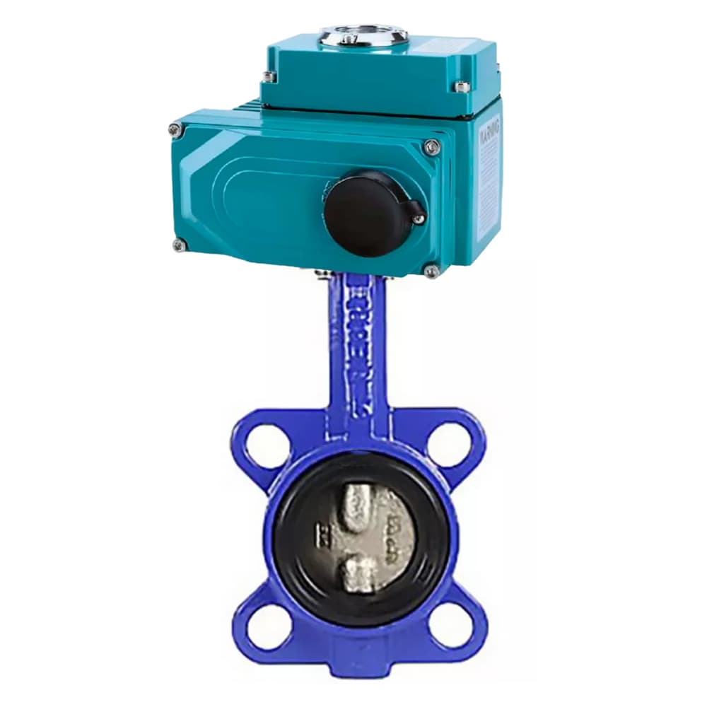 Затвор дисковый поворотный GGG50-316L-EPDM Ду300 Ру16, корпус -чугун GGG50, диск нержавеющая сталь 316L, уплотнение EPDM, с 1/4-оборотным электроприводом QT2-060-220VAC 220В