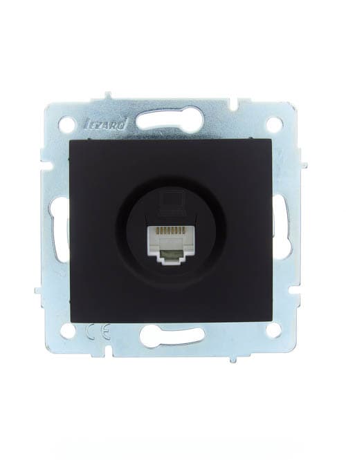 ASTI Розетка компьютерная чёрный бархат механизм Lezard 7081-4288-139