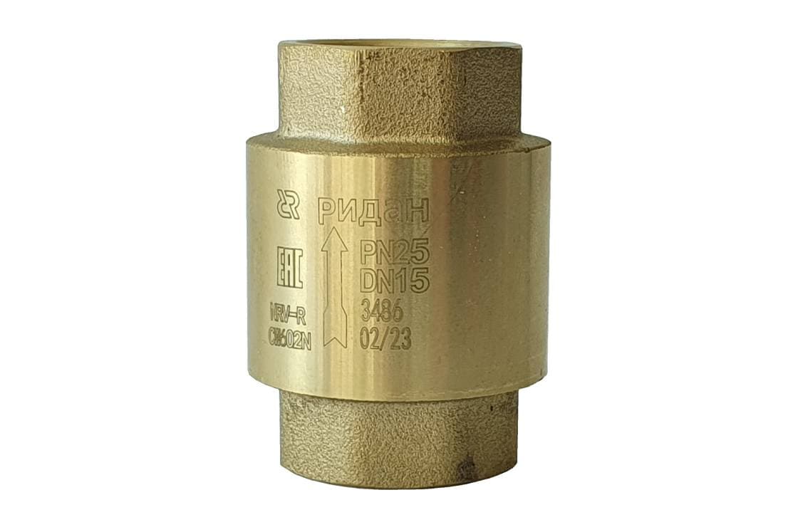 Клапан обратный NRV-R резьбовой PN25, DN50, Т -10C...+110C, материал корпуса — латунь CW602N
