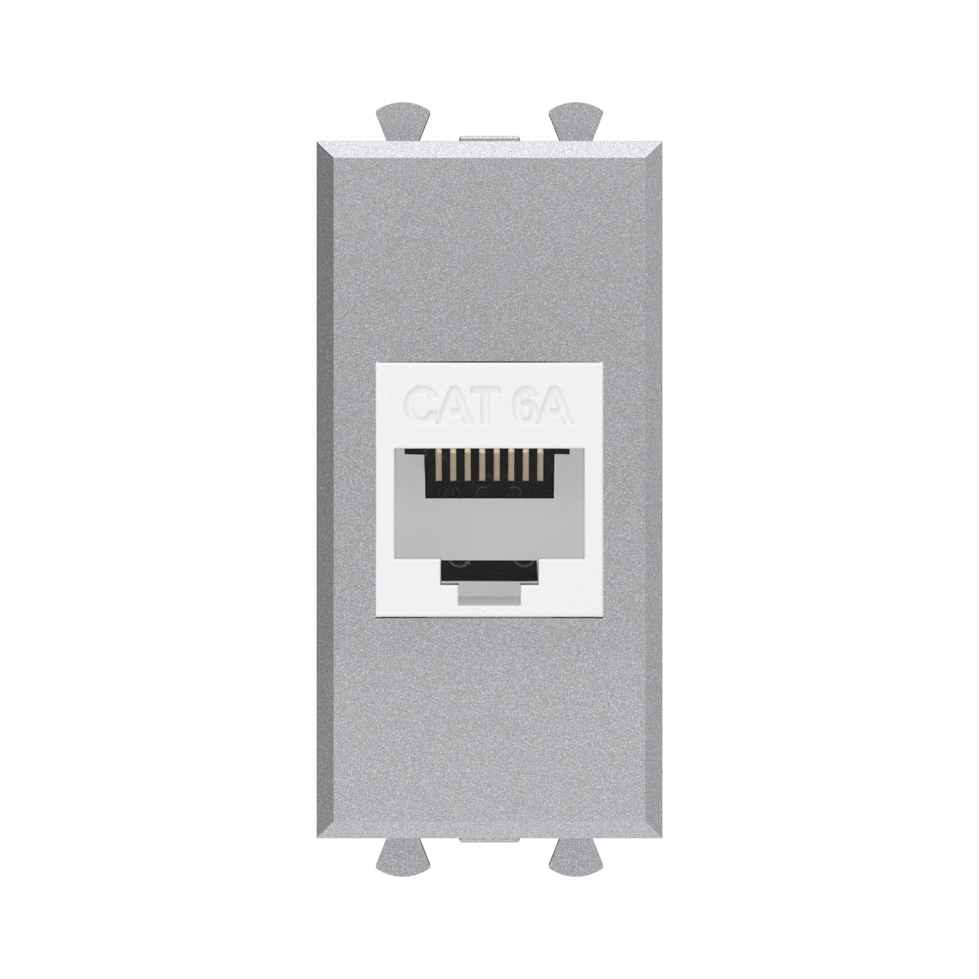 Avanti Компьютерная розетка RJ-45 без шторки модульная, кат.6А, Закаленная сталь, 1 модуль