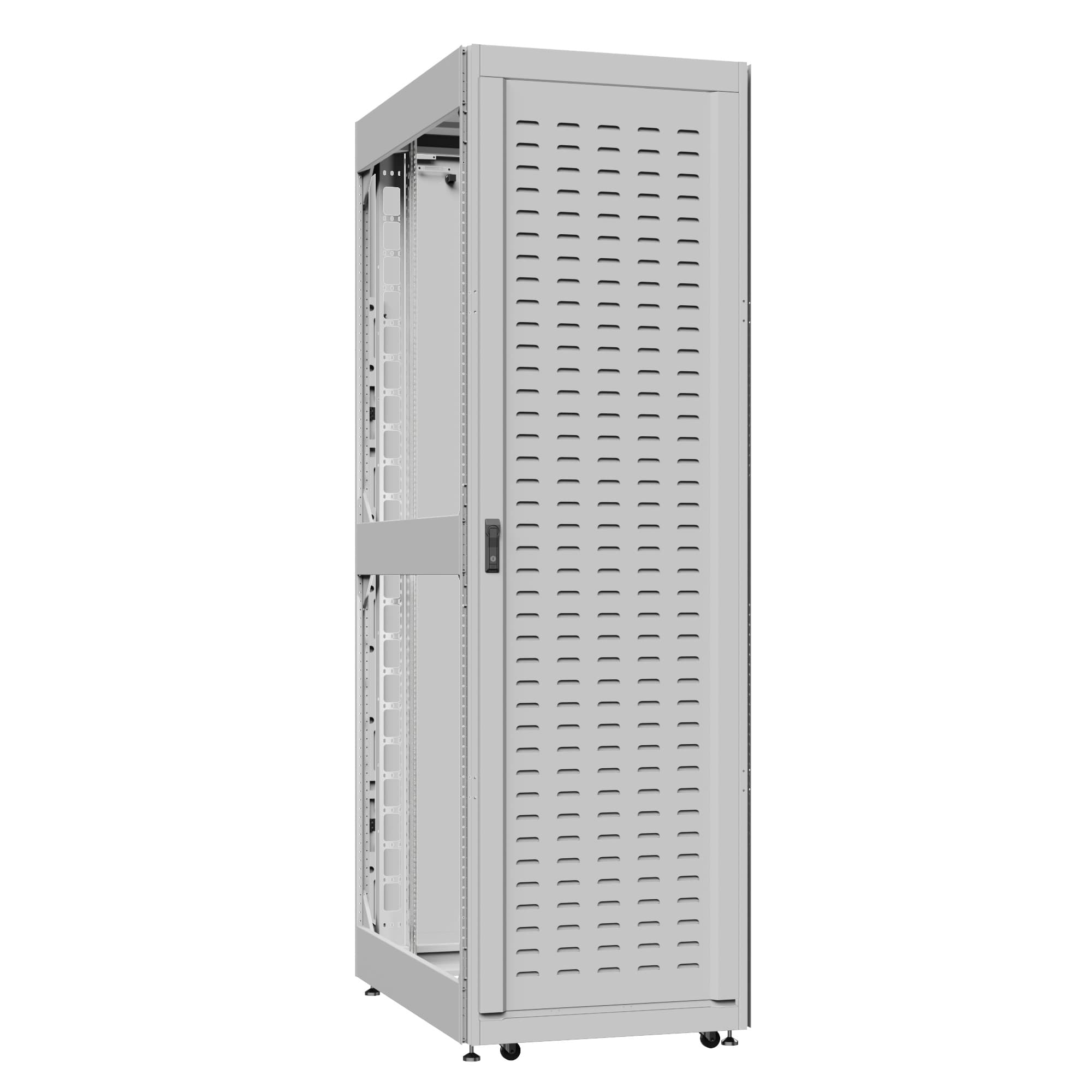Шкаф серверный 52U 800х1200 передняя дверь: протект IP41. задняя дверь: одностворчатая перфорированная IP20. боковые панели: без. цвет: серый RAL7035