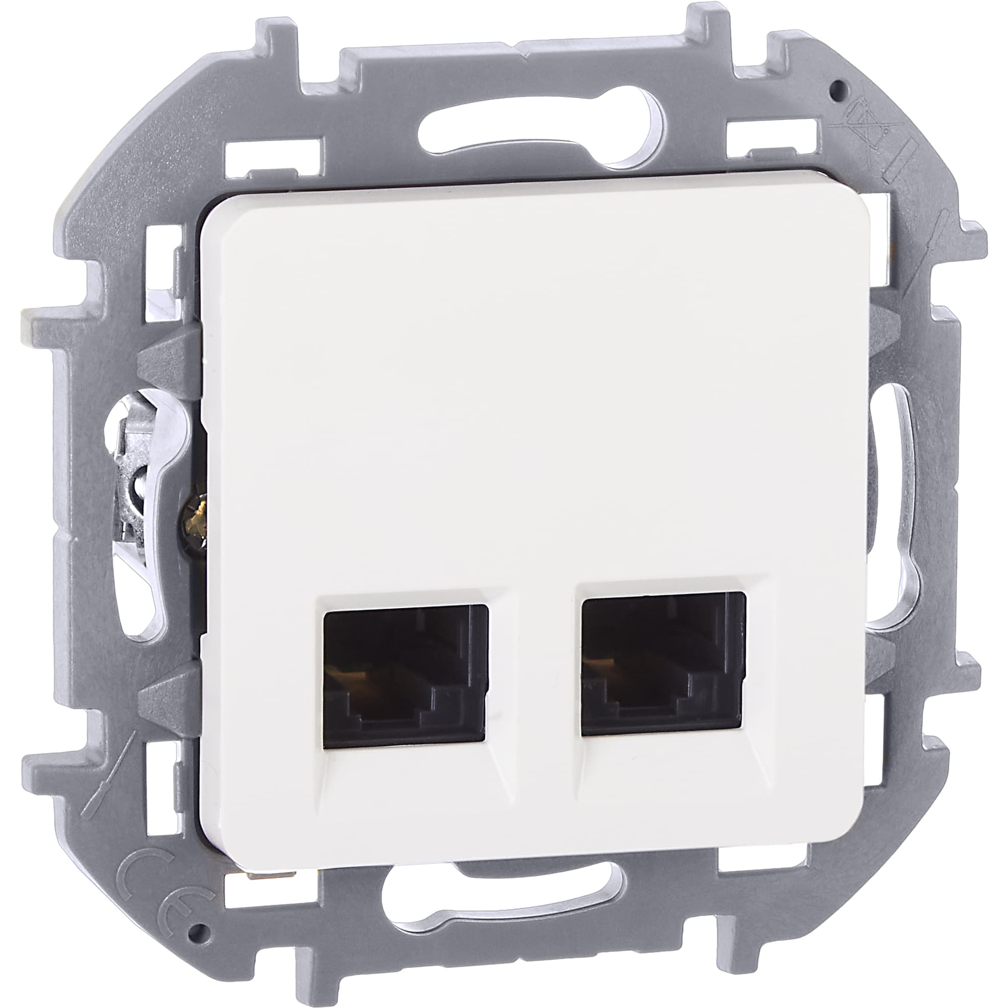 Розетка компьютерная двойная RJ45 категория 5Е UTP белый INSPIRIA