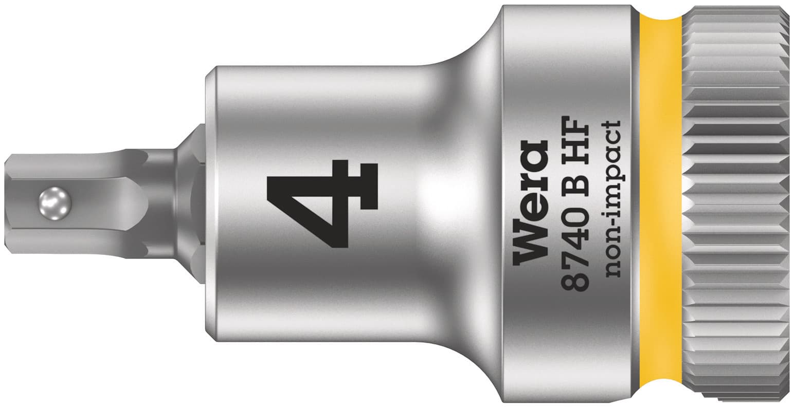 Головка торцевая 8740 B Hex-Plus HF Zyklop со вставкой под внутренний шестигранник DR 3/8 с функцией фиксации крепежа 4X35 мм